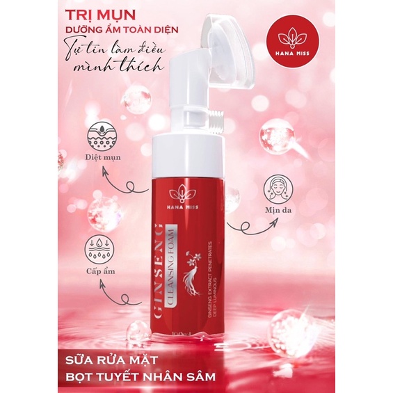 sữa rữa mặt bọt tuyết làm sạch da se khít lỗ chân lông hanamiss ( giá ưu đãi )