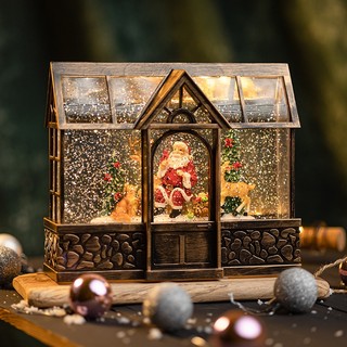 Hộp nhạc ngôi nhà giáng sinh có phát nhạc làm quà tặng, trang trí Noel