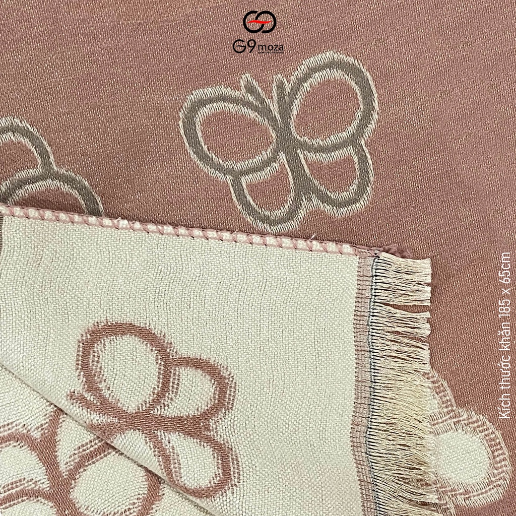 Khăn dạ choàng cổ G9 Moza mùa đông họa tiết hoa