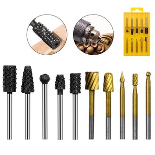 Mũi khắc gỗ Bộ 10 mũi mài gỗ cốt 3mm - Mũi làm lũa bonsai gắn máy khoan máy mài khắc mini
