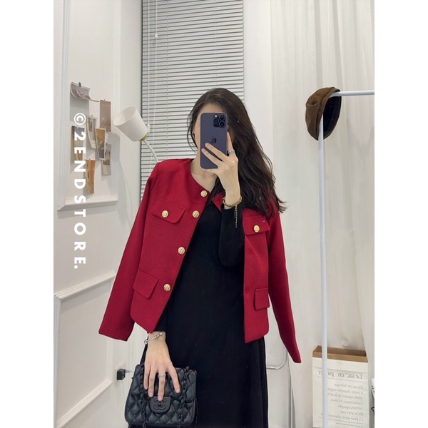 2END Áo dạ tweed tre đỏ | BigBuy360 - bigbuy360.vn