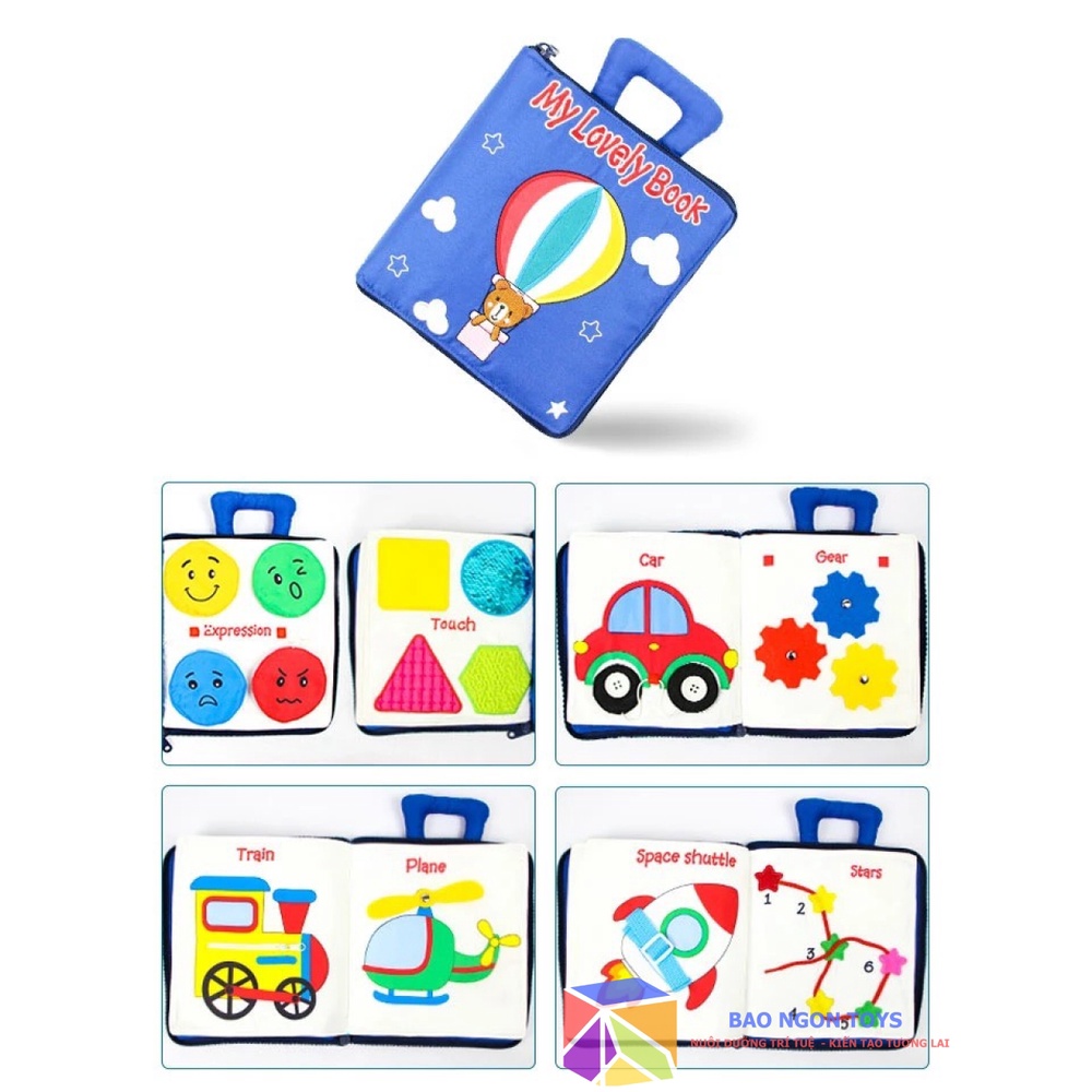 SÁCH VẢI BÓC DÁN RÈN LUYỆN KỸ NĂNG VẬN ĐỘNG TINH VÀ GIÁC QUAN, ĐỒ CHƠI MONTESSORI GIÁO DỤC SỚM CHO BÉ-BAO NGON TOYS SV73