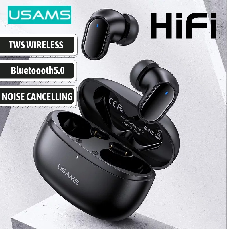 Usams Tai Nghe Nhét Trong Không Dây Bluetooth 5.0 TWS Chất Lượng Âm Thanh HiFi Chống Nước Điều Khiển Cảm Ứng