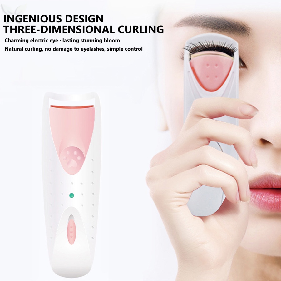 Jmmz Dụng Cụ Uốn Cong Lông Mi Bằng Nhiệt Kèm Thẻ Kẹp Lông Mi Trang Điểm Lâu Trôi