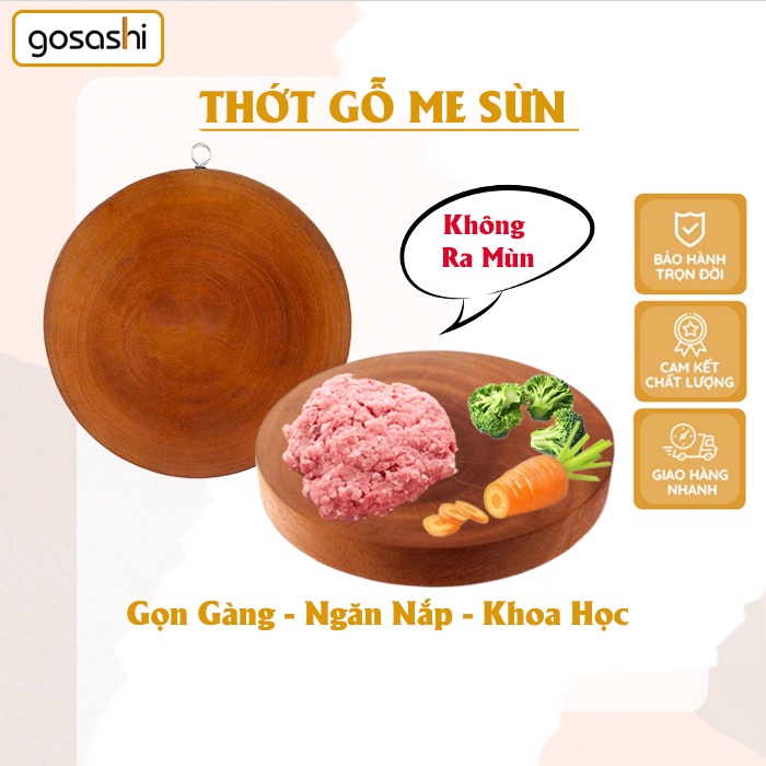Thớt Gỗ Me Sừn Gosashi 25cm Không Lên Mùn, Không Nứt Nẻ