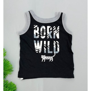 [3-10kg] Áo Thun  Bé trai - Đen Born Wild