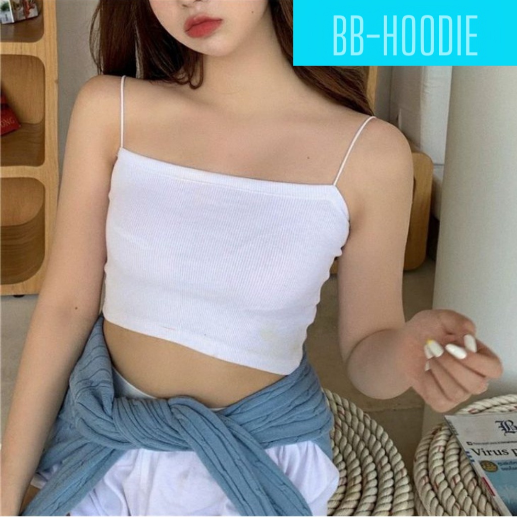 Áo Ống croptop Thun Gân Hai Dây Nữ Cực Đẹp