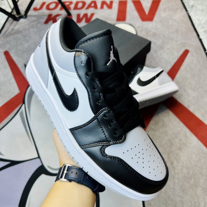 Giày thể thao sneaker cổ thấp AJ1 Air Jordan 1 Low Grey Toe Hàng SC