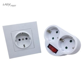 [ FAST SHIPPING ]2-way Switch Socket Double Socket EU Flame Retardant Multiple Plug White