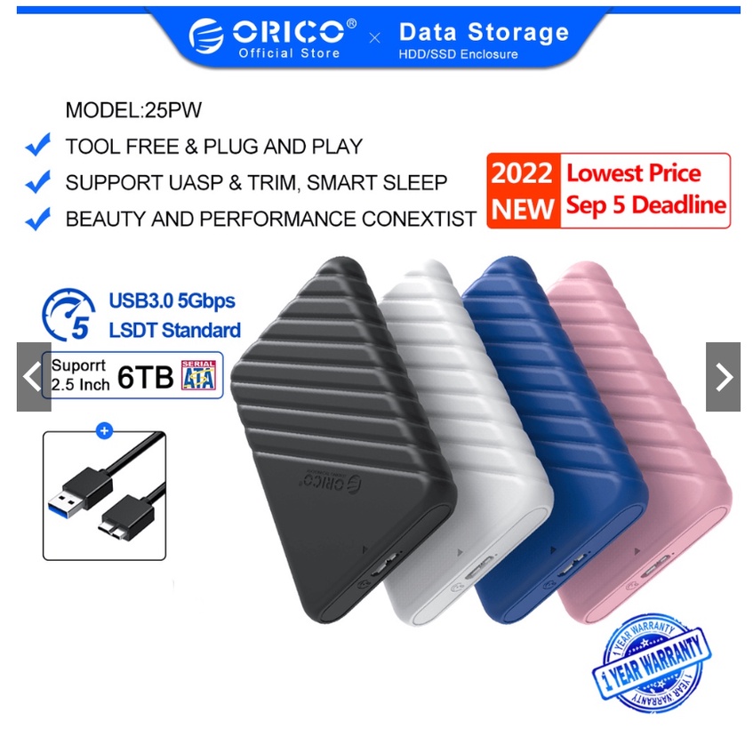Box HDD 2.5 USB 3.0 Orico 25PW1 hàng chính hãng Orico nhận ổ đến 6TB