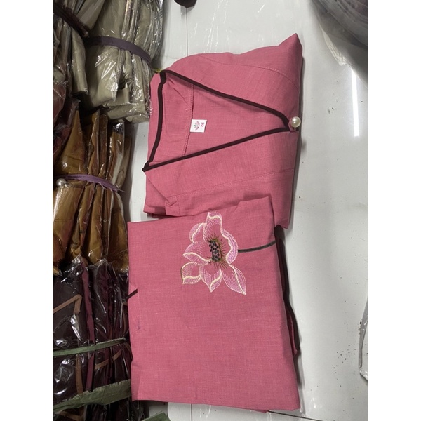 Đồ Lam Đi Chùa# Mẫu Hoa Nút Ngọc