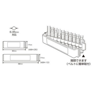 [Made in japan🇯🇵 ]  Vĩ/khay đựng 10 mũi vít Anex ABH-10