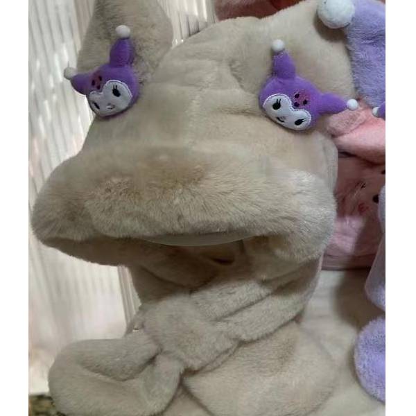 Ns3 Sanrio Kuromi set Ba Món Găng Tay Mũ Khăn Choàng Lông Dày Mềm Giữ Ấm Mùa Đông Làm Quà Tặng Cho Bạn Gái