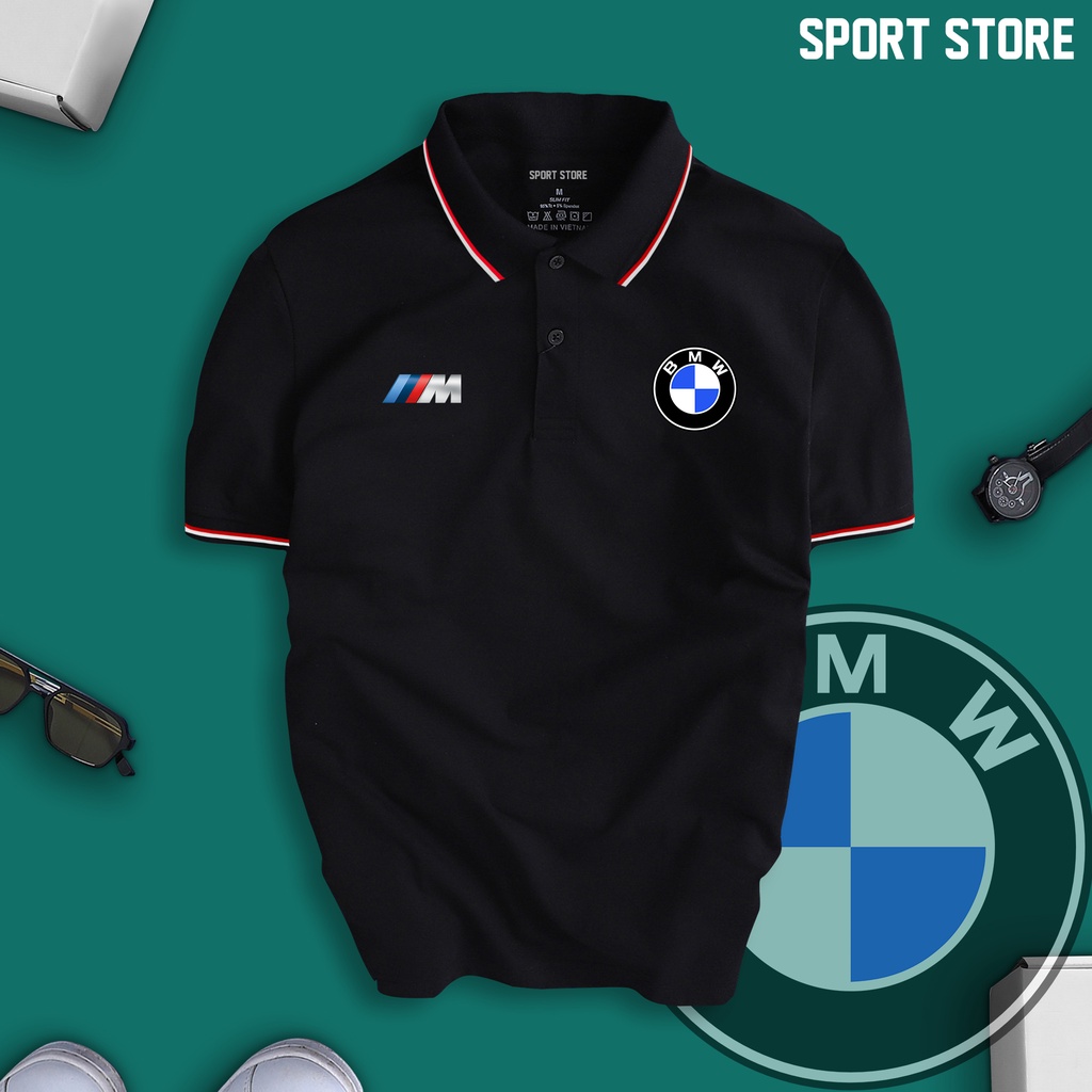Áo thun polo cao cấp BMW siêu đẹp, không xù lông, không dãn