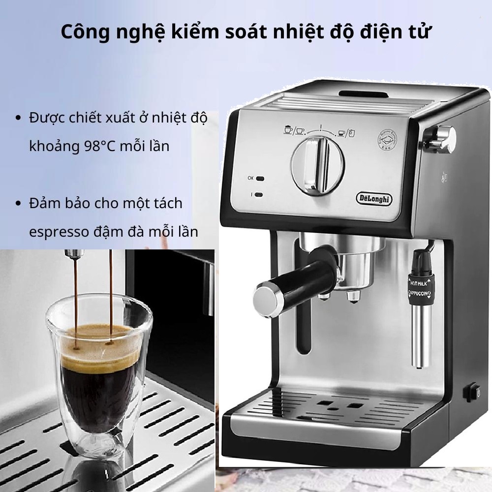 Máy Pha Cà Phê DELONGHI ECP35.31 - Công suất đầu vào: 1100W - Hàng Nhập Khẩu