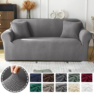 Vỏ bọc ghế sofa 1 / 2 / 3 / 4 chỗ ngồi co giãn màu trơn dành cho khách sạn