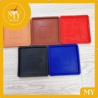 Đế lót ly vuông rico nhựa dẻo - nhựa vuông dẻo cao cấp 9cm