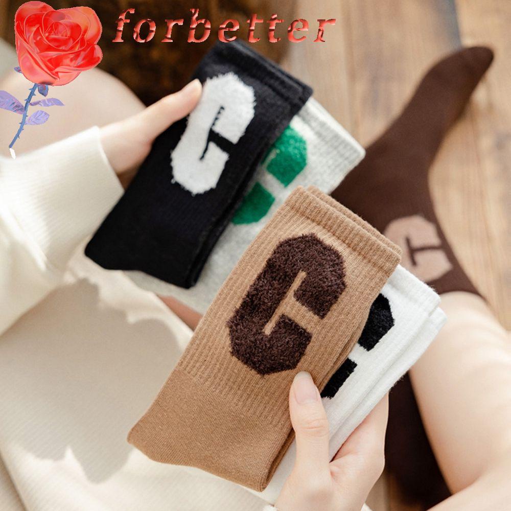 Forbetter Vớ Len Cổ Cao Vừa Thêu Chữ C Thoải Mái Phong Cách Đại Học Cho Nữ