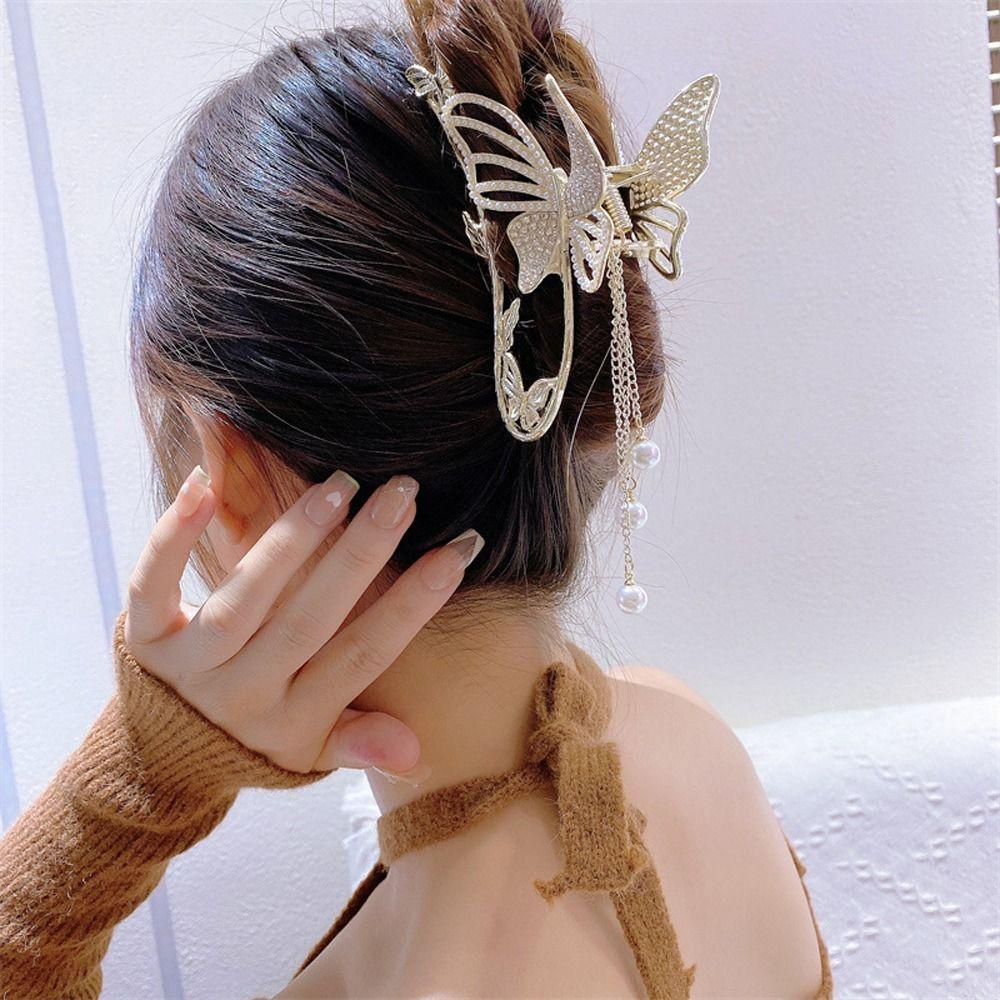 Kẹp Tóc Tua Rua Hình Cá Mập / Bướm Tinh Tế Cho Nữ|Kẹp Tóc Phong Cách Trung Hoa Xinh Xắn Cho Nữ