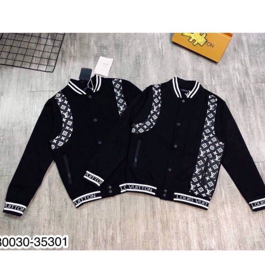 Áo Bomber , Áo Khoác LV Phối Nỉ Tay Da Phong Cách Hàn Quốc Hot 2021