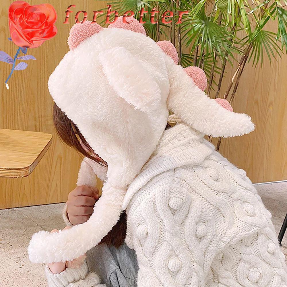 Mũ chất liệu lông hình khủng long dễ thương xinh xắn ấm áp thời trang thu đông cho nữ/bé gái