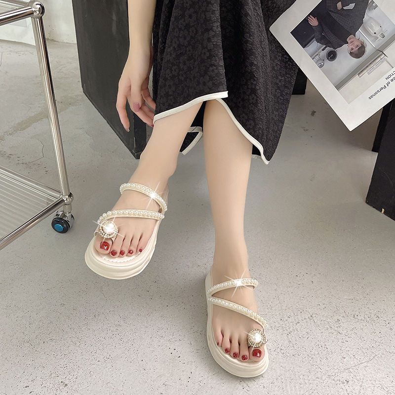 Dép Đế Dày Chống Trượt Đính Đá Thời Trang Mùa Hè Mới Cho Nữ