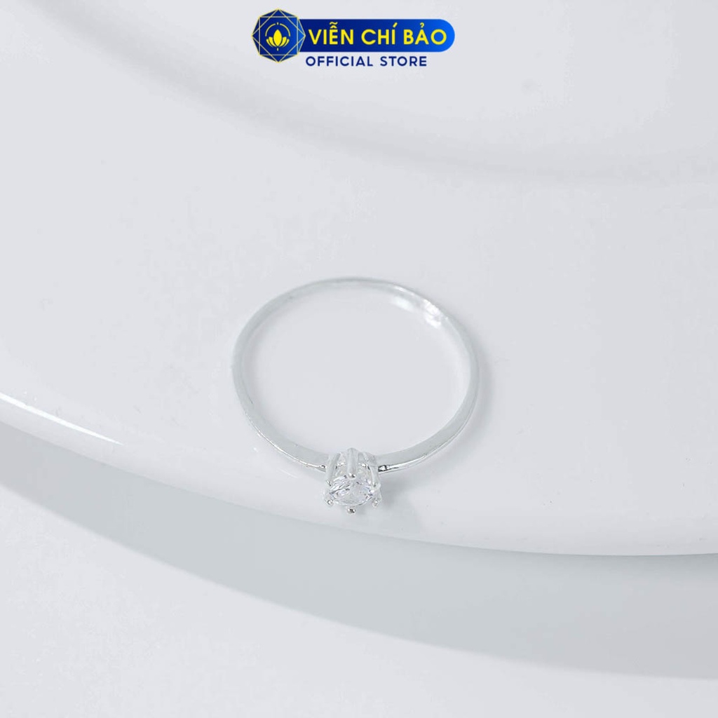 Nhẫn bạc nữ mặt đá nhỏ chất liệu bạc S925 thời trang phụ kiện trang sức nữ Viễn Chí Bảo N400539