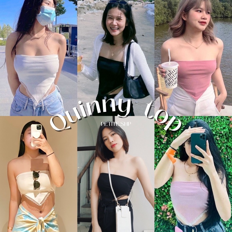 Petite ︎ Quinny top Ống tam giác thời trang có viền ren gợi cảm nóng bỏng