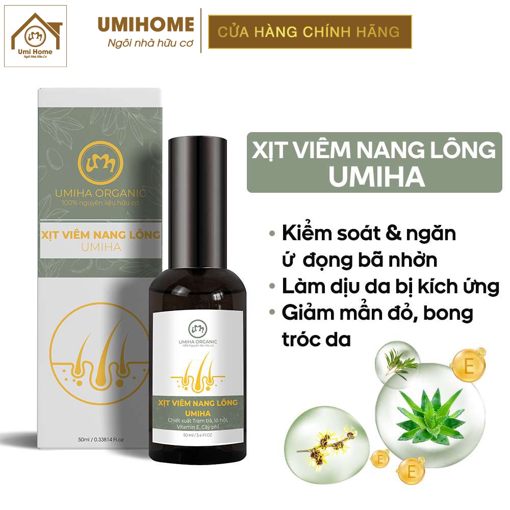 Xịt viêm nang lông viêm lỗ chân lông UMIHOME (15/50ml)| Giảm viêm nang lông hiệu quả