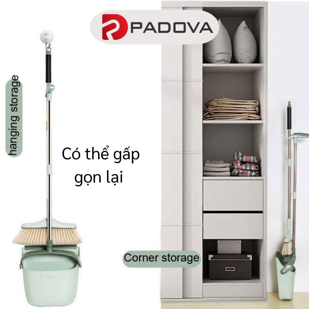 Bộ Chổi Nhựa Quét Nhà Thông Minh Kèm Hốt Rác Cán Dài Gấp Gọn PADOVA 9021