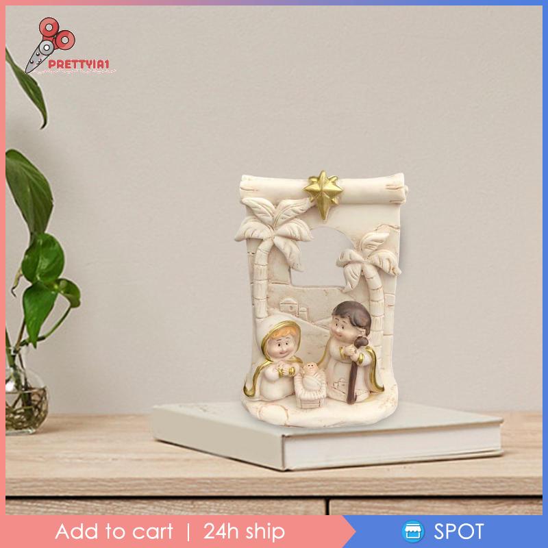 [Prettyia1] Tượng Gia Đình Thánh Giáng Sinh Để Bàn Hoặc Trưng Bày Trang Trí