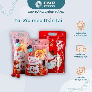 Túi zip 2 mẫu mèo thần tài