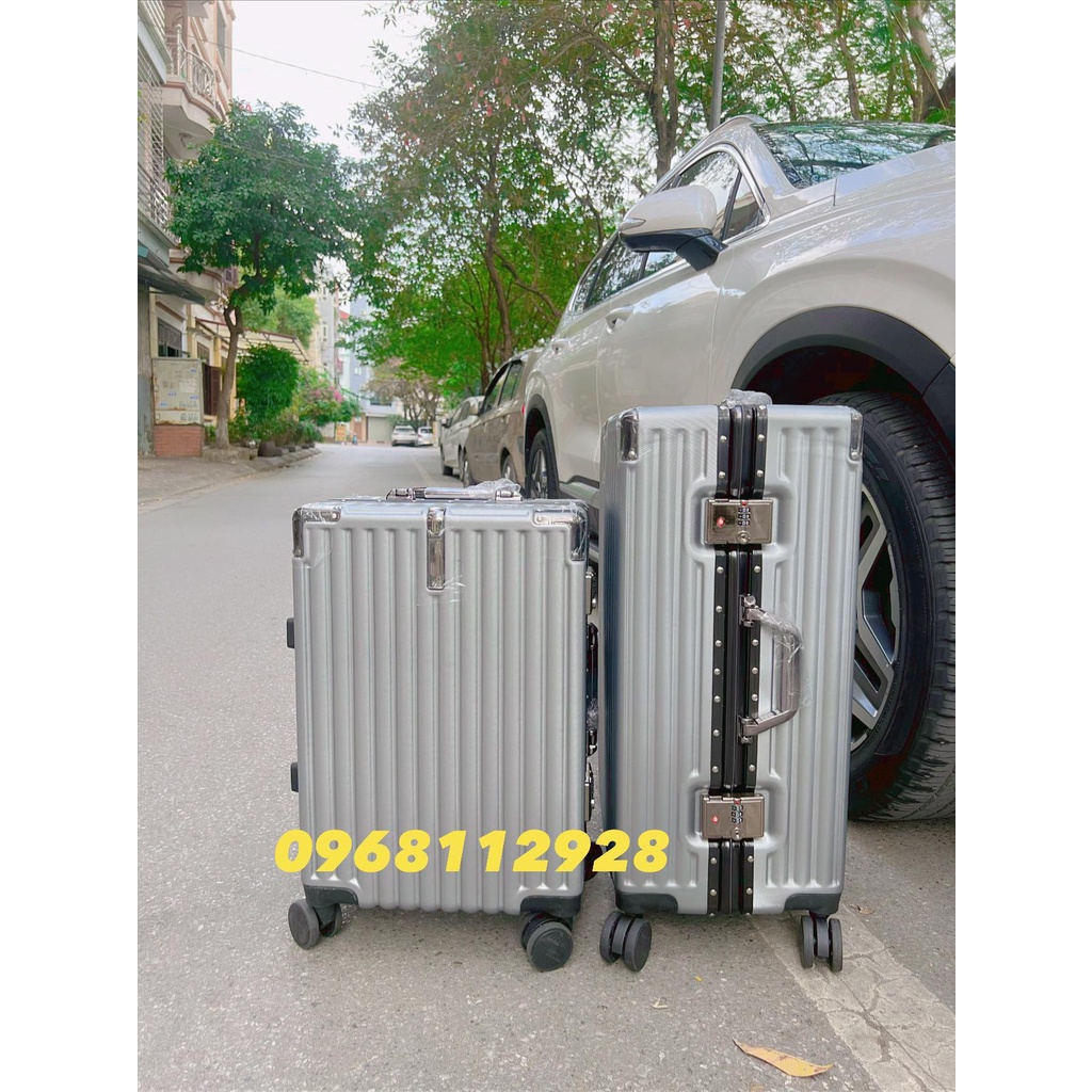 Vali Kéo Du lịch khung nhôm khoá sập, khoá kéo thời trang size 20-24 hàng xuất khẩu thời trang phong cách, chống va đập