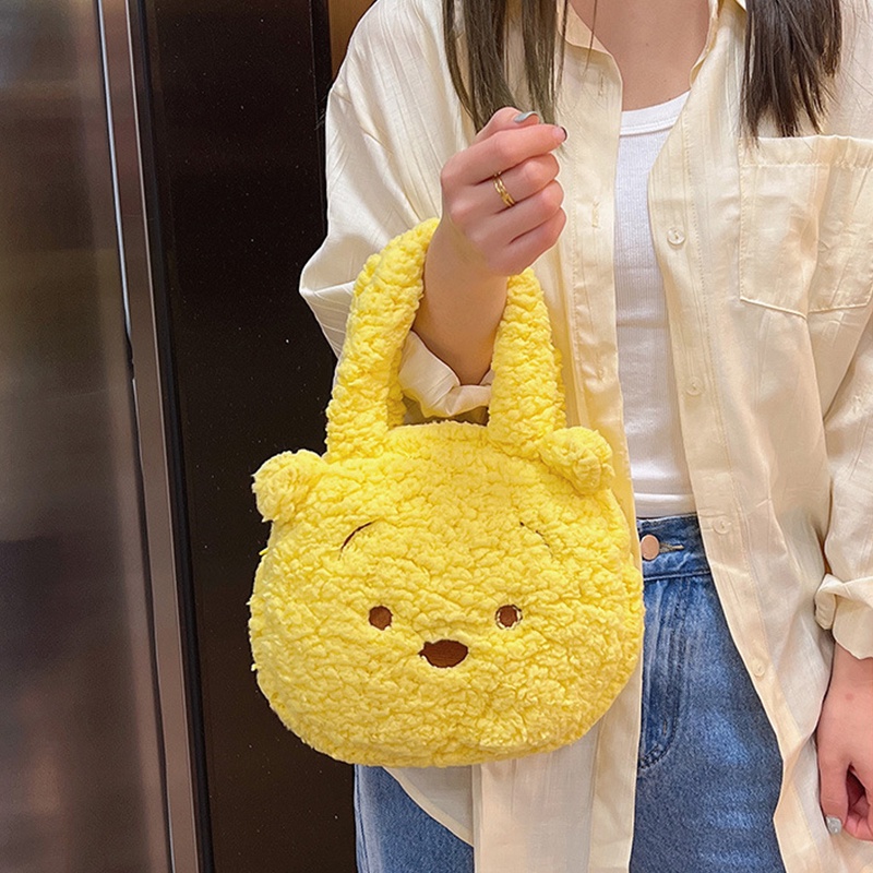 Có thể bán buôn Phim hoạt hình Túi xách Tote dễ thương tay mua sắm sang trọng mềm mại Ví tote mịn cho bé gái Phụ nữ Ilikebag Hàng giao ngay