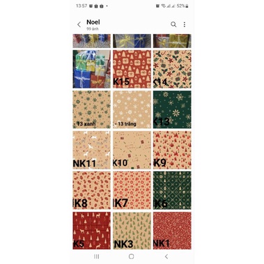 Combo 10 tờ giấy gói quà họa tiết Giáng Sinh Noel
