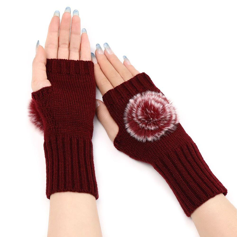 Găng Tay Lông Ngắn Hở Ngón Thời Trang