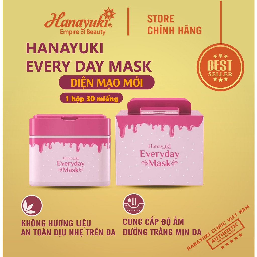 Sỉ - 1 Set 30 mặt nạ dưỡng da hằng ngày HANAYUKI EVERYDAY MASK chăm_sóc_da chính hãng 100% - Hanayuki Clinic Vietnam