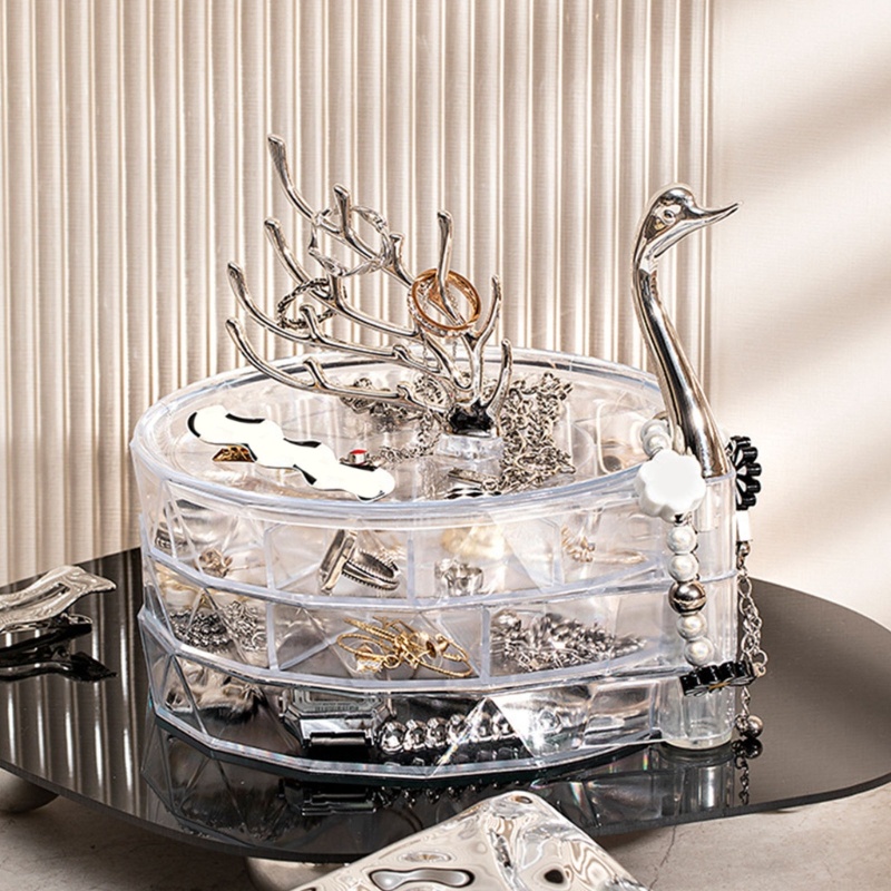 Hộp Đựng Trang Sức Để Bàn Có Nắp Đa Năng Hình Thiên Nga