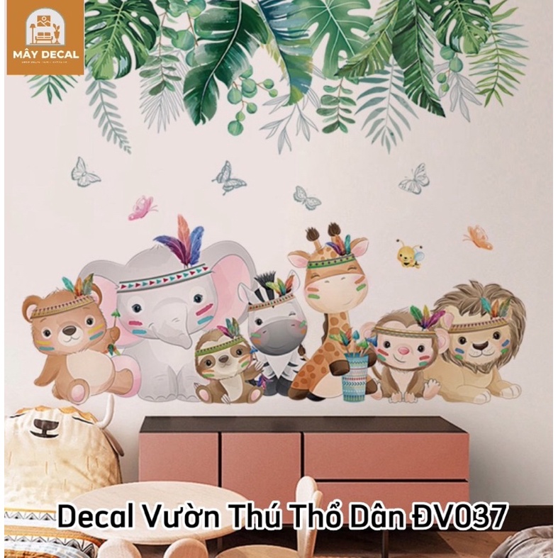 Decal dán tường mẫu sở thú thổ ĐV037, trang trí phòng cho bé yêu