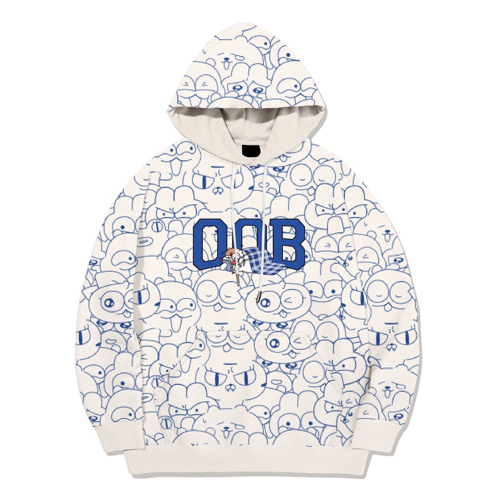 Áo Nỉ Mũ Unisex BOO Dáng Oversize In Pattern ZOOKIZ