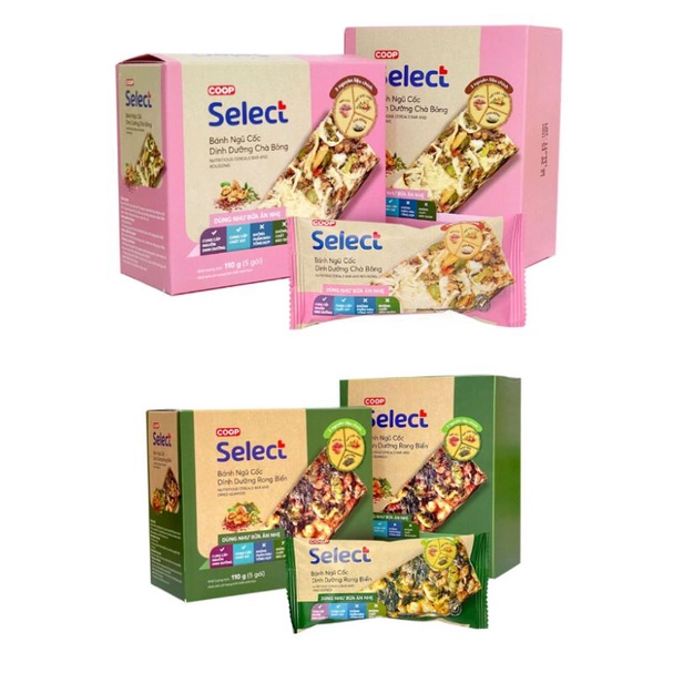 BÁNH NGŨ CỐC RONG BIỂN HOẶC CHÀ BÔNG SELECT 110G