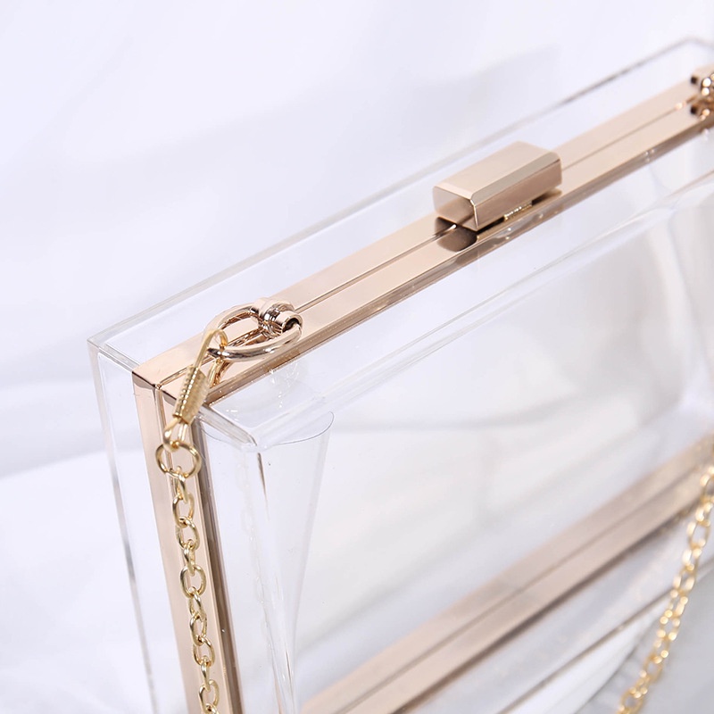 Ví Cầm Tay Dáng Vuông Nhỏ Bằng acrylic Trong Suốt Thời Trang Sang Trọng Cho Nữ