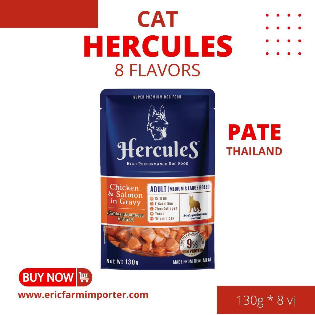 Pate chó Hercules 130g  Pate chó chứa Krill oil bổ não Thái Lan