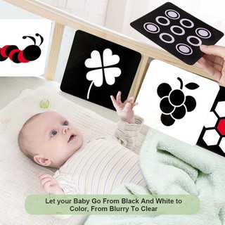 Bộ thẻ đồ chơi montessori tầm nhìn màu trắng đen dành cho bé