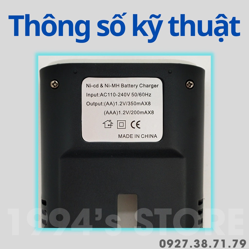 [SẴN] Bộ Sạc 8 Pin AA, AAA Sony - Sạc cùng lúc 8 Pin, sạc nhanh, tự ngắt khi đầy - Sạc được nhiều loại pin sạc khác nhau