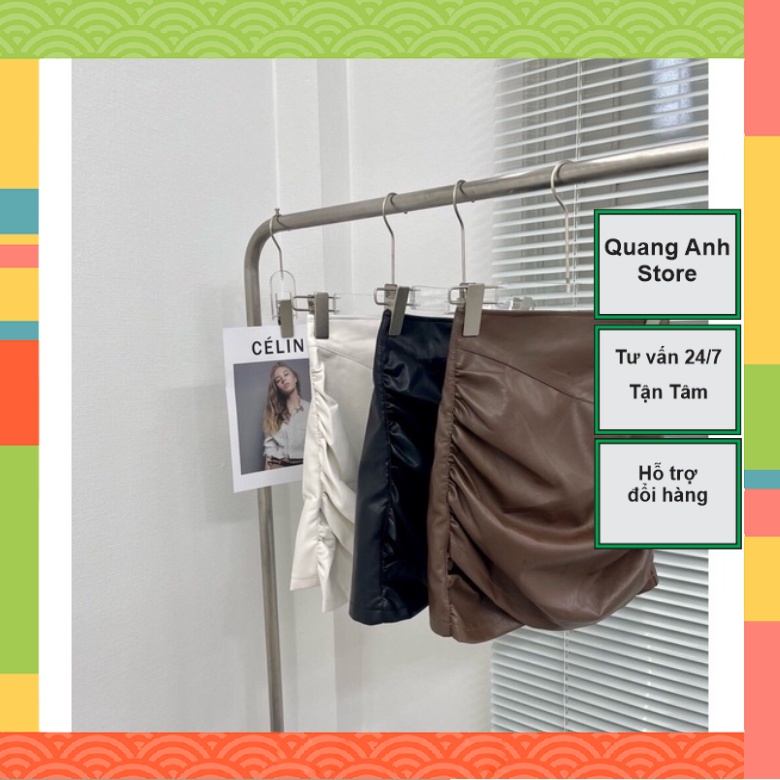 Chân Váy Da Nhúm Hàng Quảng Châu Ms 881, Hàng Quảng Châu Cao Cấp Có Quần Bảo Hộ Bên Trong