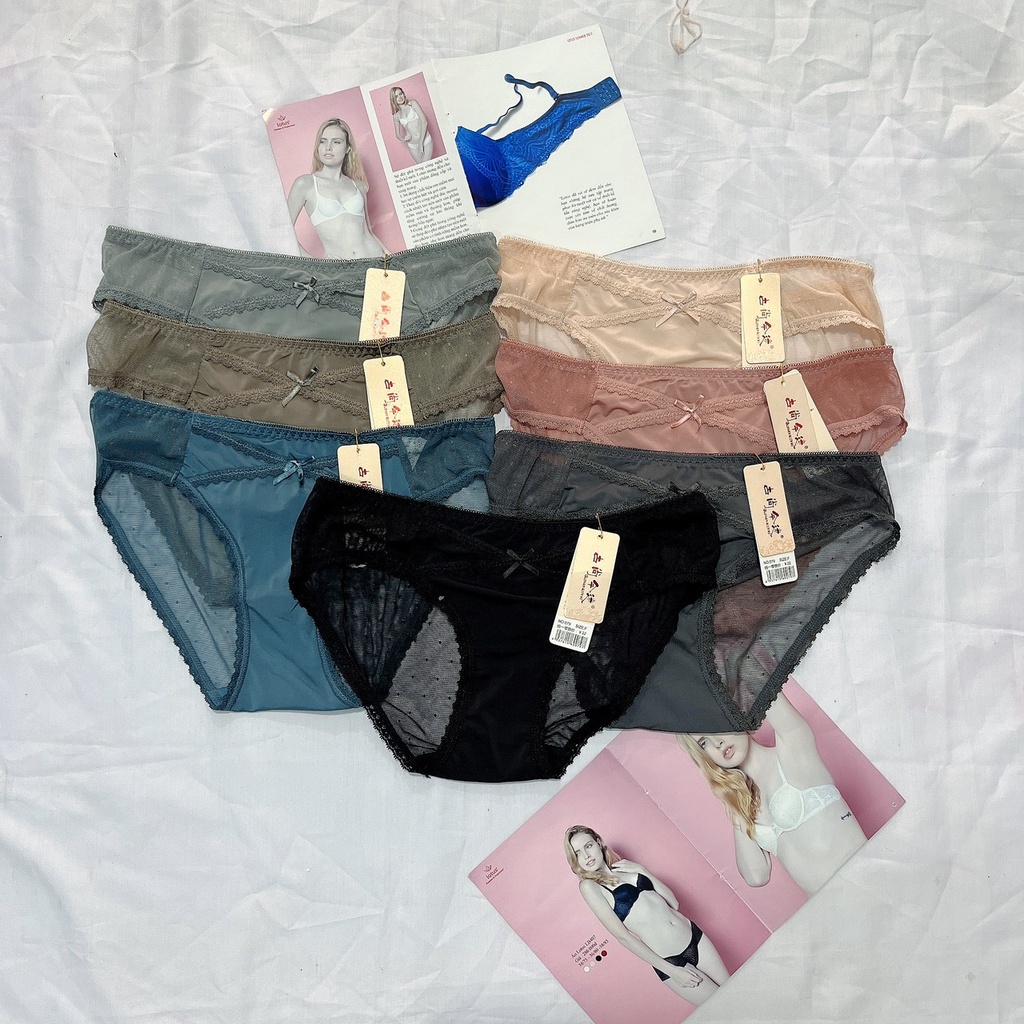 Quần lót nữ ren sexy 079 cao cấp mềm mại thấm hút mồ hôi thoáng mát freesize từ 50kg-60kg
