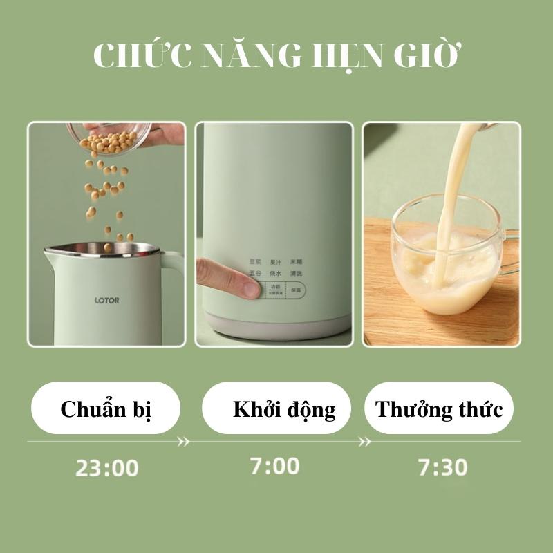 Máy làm sữa hạt Lotor máy nấu sữa hạt, máy xay sữa đậu nành cao cấp- BH 12 tháng