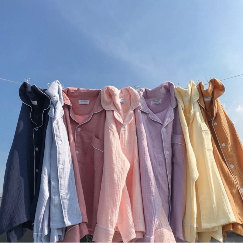 Bộ Pyjama [Xốp Trơn dài] Nhiều Màu Hot - Tay dài quần dài sẽ