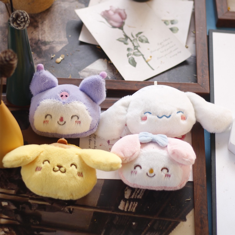 SANRIO Túi Đựng Tiền Xu Hình Cinnamoroll Kuromi Melody Nhồi Bông Đáng Yêu